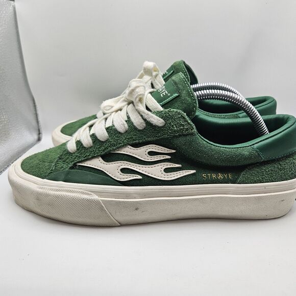 Straye Mens Logan Green White Suede Skater Grunge Punk Skateboard Shoe M9/W10.5 main image 6